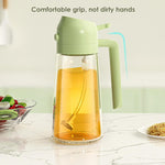 Premium 2-in-1 Oil Spray & Pour Glass Jug – 470ml Dual-Function Dispenser