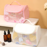 Travel-Friendly Floral Makeup Pouch - Portable Cosmetic Organizer Bag