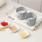 6-Piece Japanese Style Dipping Plate Set with Storage Bin