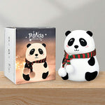 Sitting Panda Silicone Night Light – 7-Color Changing Touch Lamp with Scarf Detail
