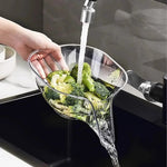 Multi-functional Funnel Drain Basket – 2-in-1 Fruit & Veggie Washer