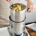1200ml Stainless Steel Deep Frying Pot with Strainer