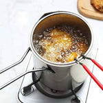 1200ml Stainless Steel Deep Frying Pot with Strainer