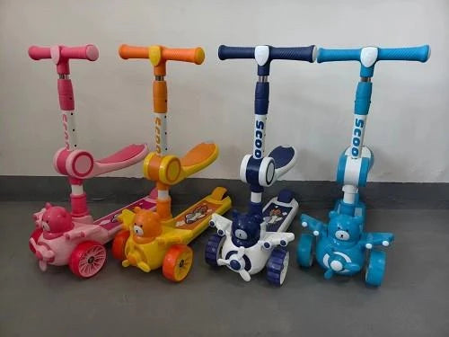 2-in-1 Kids' Kick Scooter with Foldable Seat – Adjustable 3-Wheel Ride-On Toy for Toddlers