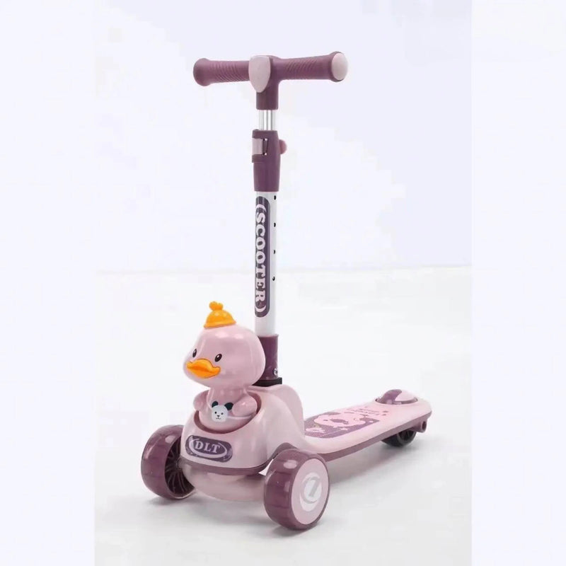 2-in-1 Kids Kick Scooter with Foldable Flip-Down Seat – 3-Wheel Adjustable Toddler Scooter