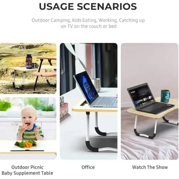 Multi-Functional Folding Bed Desk – Portable Ergonomic Laptop Stand & Breakfast Tray for Home Office