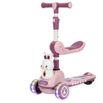 2-in-1 Kids Kick Scooter with Foldable Flip-Down Seat – 3-Wheel Adjustable Toddler Scooter
