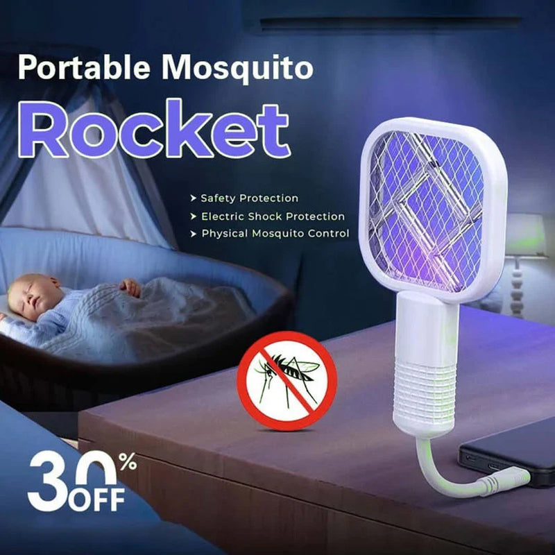 Mini USB Mosquito Swatter – Portable Electric Fly Zapper with Purple Light Trap