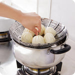 Stainless Steel Folding Steamer Basket – Expandable Veggie Colander & Fruit Tray