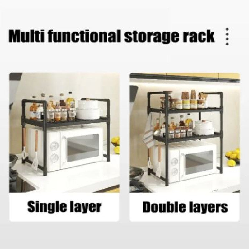 3-Tier Microwave Shelf Stand – Heavy-Duty Kitchen Countertop Storage Rack and Organizer