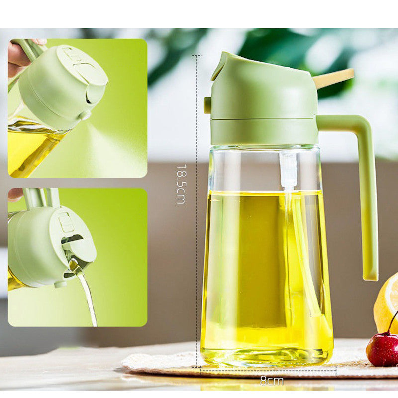 Premium 2-in-1 Oil Spray & Pour Glass Jug – 470ml Dual-Function Dispenser