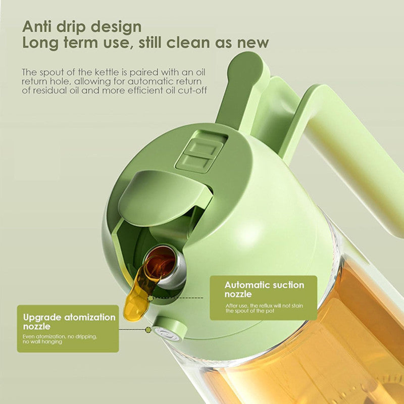 Premium 2-in-1 Oil Spray & Pour Glass Jug – 470ml Dual-Function Dispenser