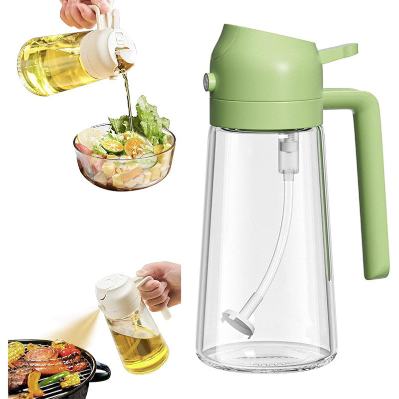 Premium 2-in-1 Oil Spray & Pour Glass Jug – 470ml Dual-Function Dispenser