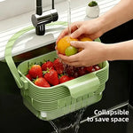 Hanging Foldable Kitchen Sink Drain Basket –  & Storage Strainer Caddy