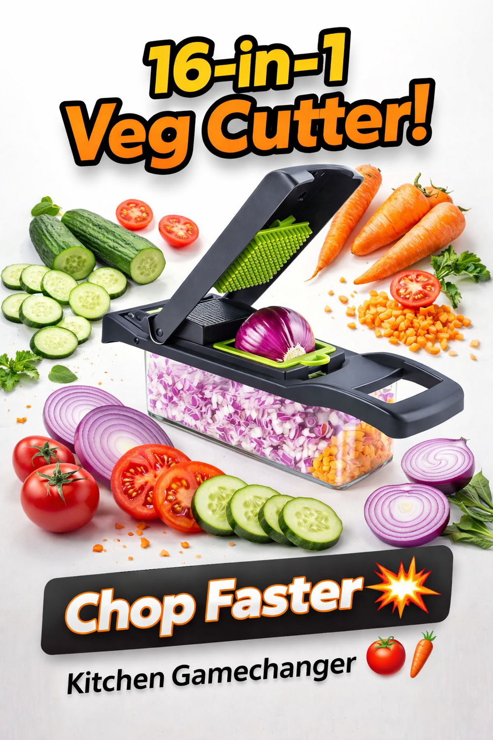16-in-1 Professional Veggie Slicer & Multifunctional Chopper Set