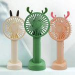 Electric Fans Creative Antlers Mini USB Charging Handheld Fan with Phone Holder