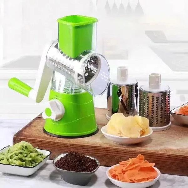 3-in-1 Rotary Drum Vegetable Grater & Slicer