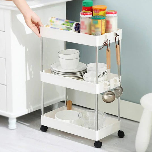 3-Tier Rolling Kitchen Cart – Slim Multipurpose Storage Organizer