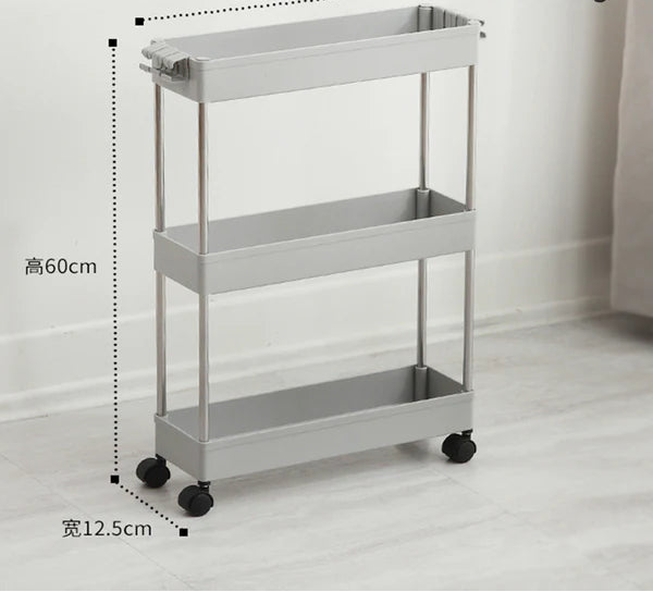 3-Tier Rolling Kitchen Cart – Slim Multipurpose Storage Organizer