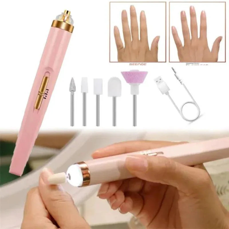 Professional Electric Nail File Kit – Rechargeable 5-in-1 Manicure & Pedicure Tool