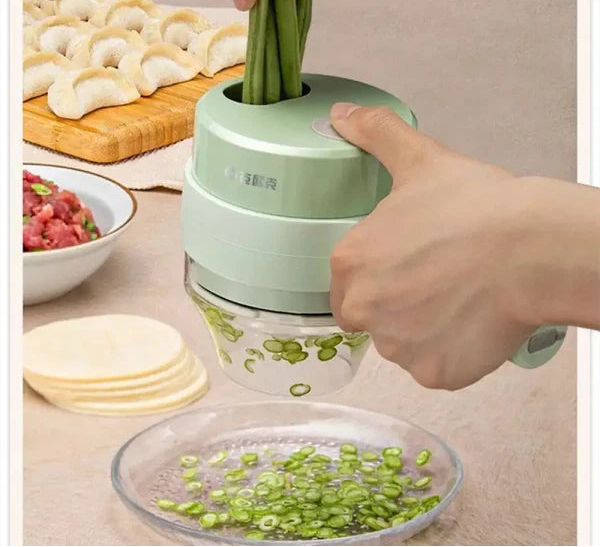 4-in-1 Handheld Electric Vegetable Chopper & Slicer Set