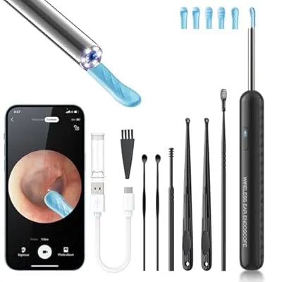 Ear Wax Removal Tool with LED Light, Earwax Removal Endoscope, Ear Scope Camera, 1080P FHD Wireless