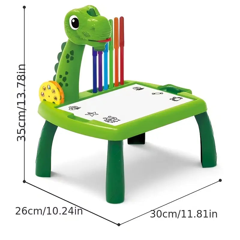 Kids Drawing Table with Projector – Dinosaur Art Desk for Kids