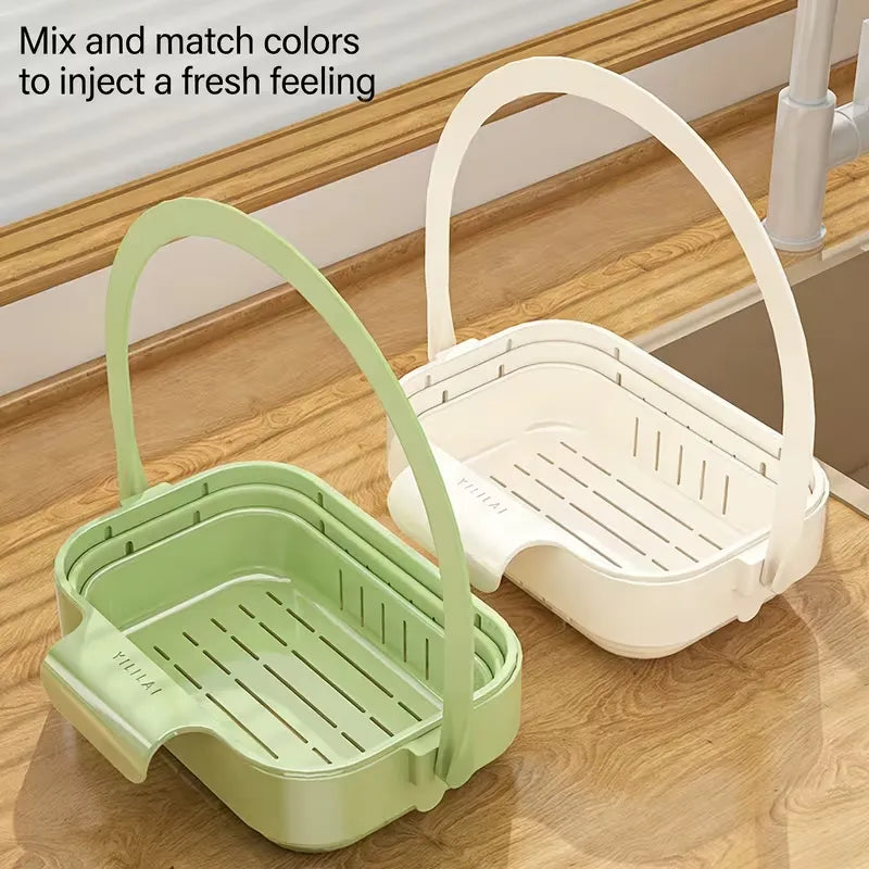 Hanging Foldable Kitchen Sink Drain Basket –  & Storage Strainer Caddy