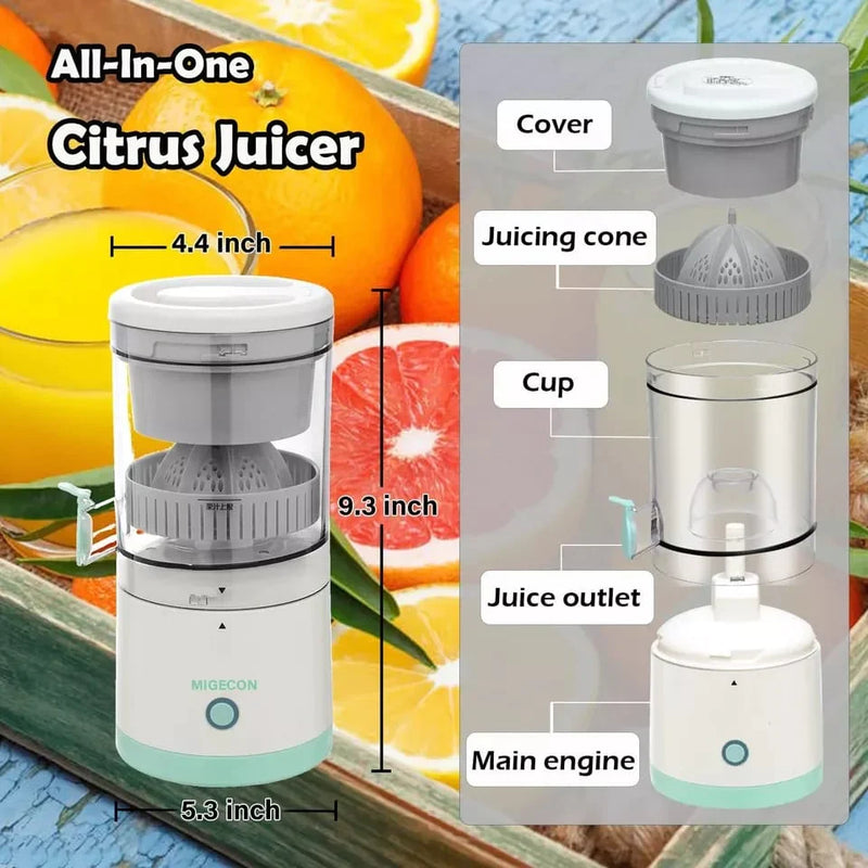 Wireless Automatic Citrus Juicer – USB Rechargeable Fruit Squeezer