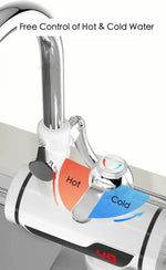 Instant Electric Hot and Cold Water Tap with Digital LCD Display & Dual Shower Attachment