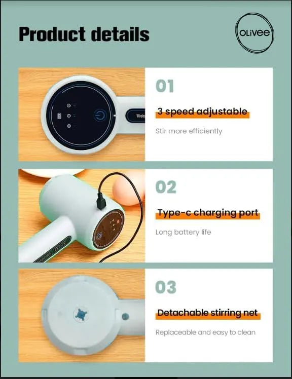 Mini Wireless Hand Mixer & Electric Egg Beater – Portable USB Rechargeable
