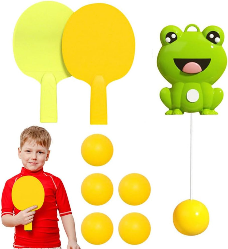 Indoor Hanging Table Tennis Trainer with Frog Paddle Set
