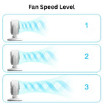 Compact Desktop Cooling Fan with 3-Speed Wind Cycle, Wide-Angle Oscillation, and Low-Noise