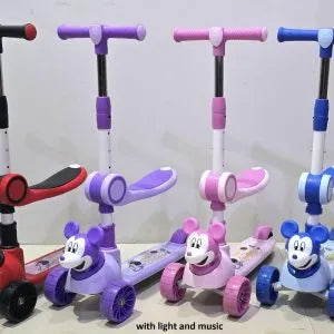 2-in-1 Kids' Kick Scooter with Foldable Seat – Adjustable 3-Wheel Ride-On Toy for Toddlers
