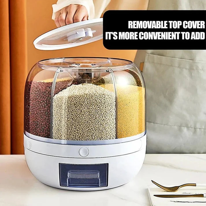 Sealed 360 Degree Rotating Rice Dispenser