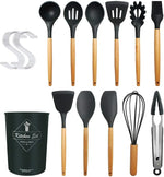 Professional Silicone Kitchen Utensil Set – Heat-Resistant Non-Stick Cooking Tools with Wooden Handles