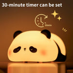 Adorable Panda Silicone Night Light – Dimmable Touch Control Lamp with Sleep Timer