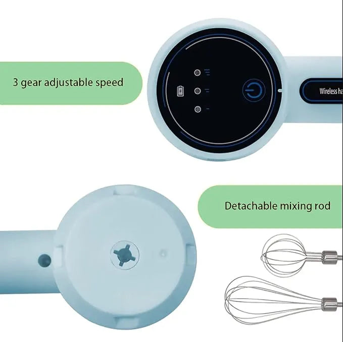 Mini Wireless Hand Mixer & Electric Egg Beater – Portable USB Rechargeable