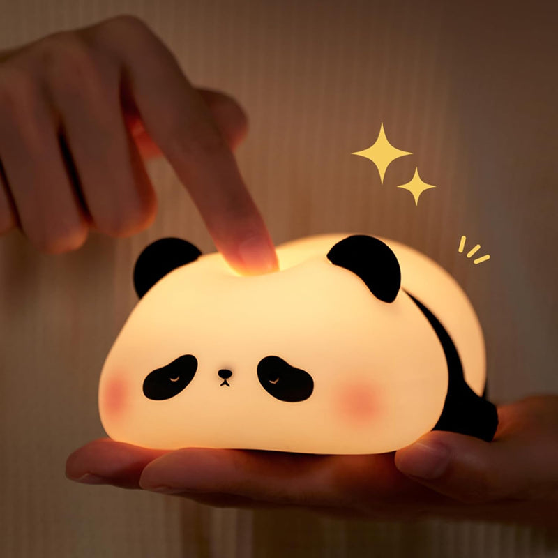 Adorable Panda Silicone Night Light – Dimmable Touch Control Lamp with Sleep Timer