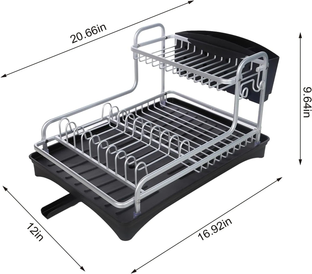 2-Tier Dish Drying Rack – Space-Saving Kitchen Organizer
