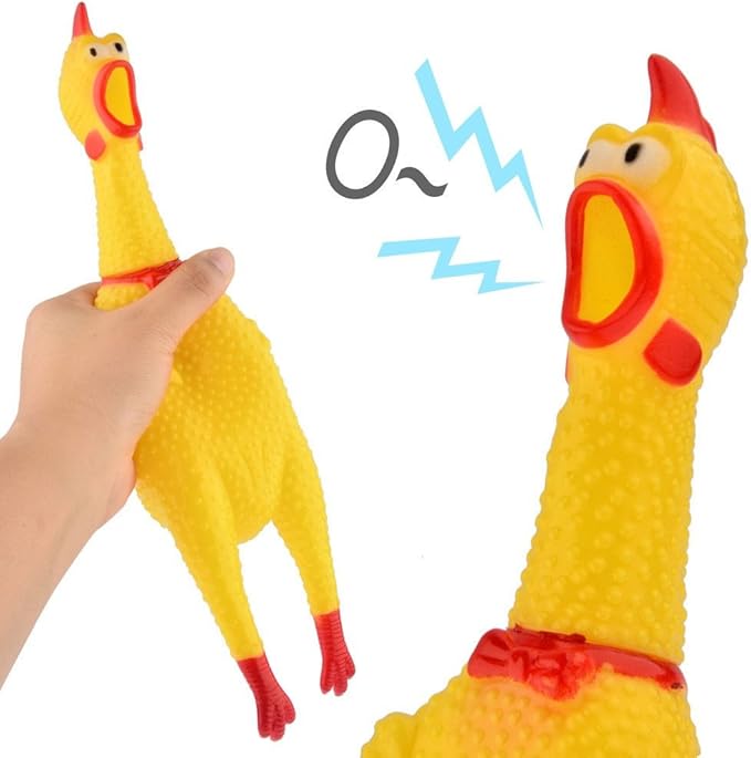 Screaming Rubber Chicken – Hilarious Squeeze Toy & Novelty Noise Maker for Pranks, Pets, and Parties