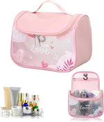 Travel-Friendly Floral Makeup Pouch - Portable Cosmetic Organizer Bag