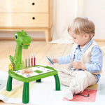 Kids Drawing Table with Projector – Dinosaur Art Desk for Kids
