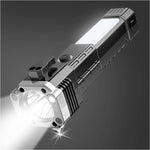 Multi-Functional Tactical LED Flashlight with COB Work Light & Emergency Hammer