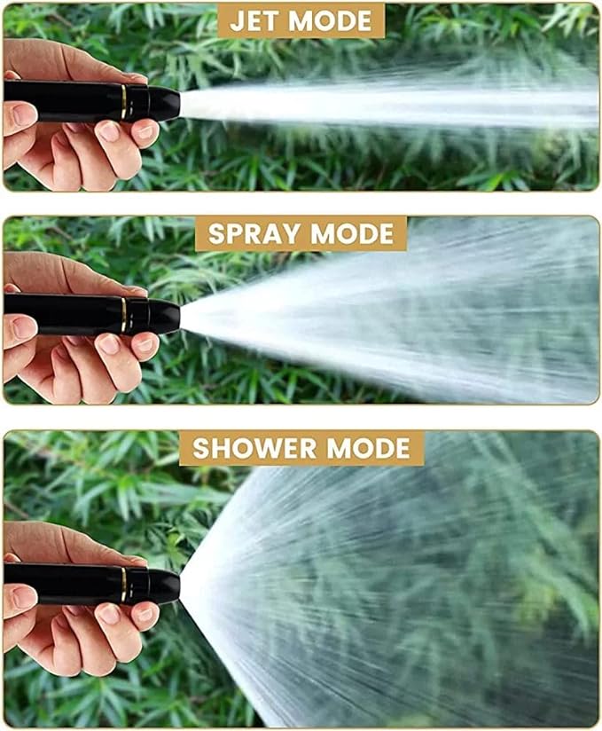 High Pressure Water Spray Gun with Metal Brass Nozzle – Adjustable Twist Hose Nozzle for Car Washing,