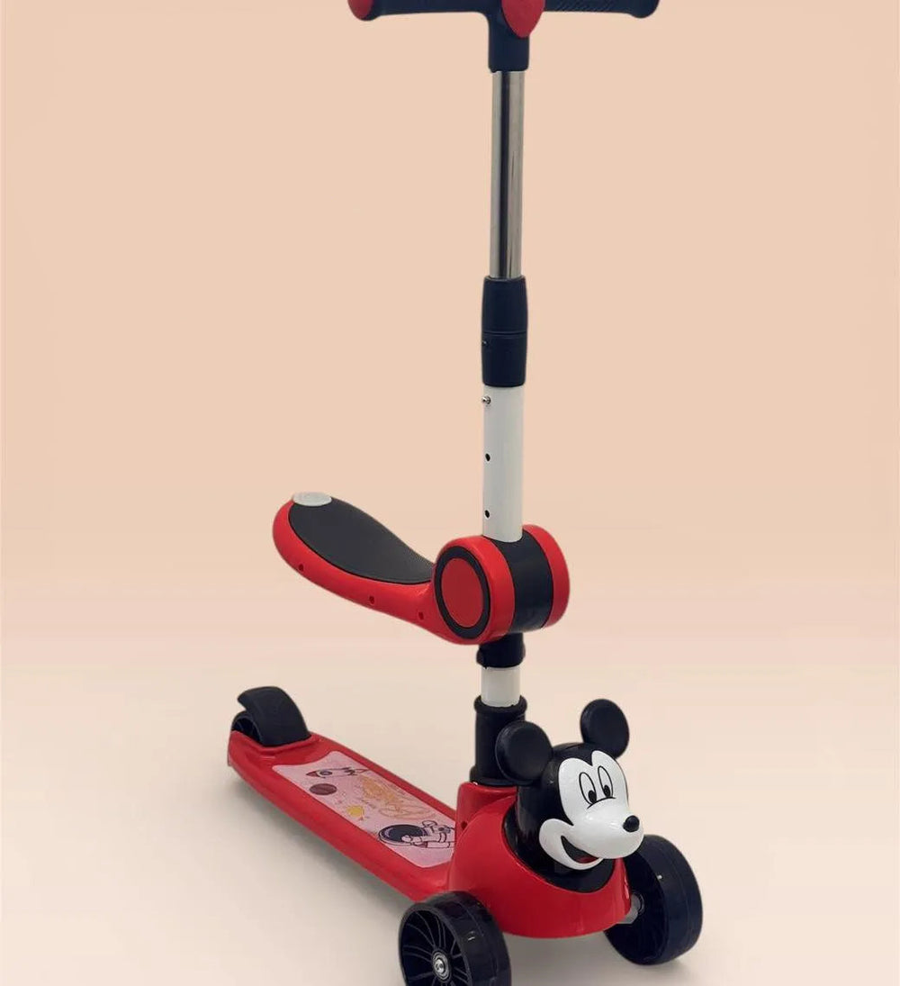 2-in-1 Kids' Kick Scooter with Foldable Seat – Adjustable 3-Wheel Ride-On Toy for Toddlers