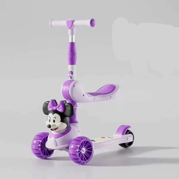 2-in-1 Kids' Kick Scooter with Foldable Seat – Adjustable 3-Wheel Ride-On Toy for Toddlers