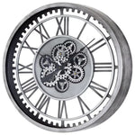 Industrial Gear Wall Clock – Large 3D Moving Cog Timepiece with Roman Numerals