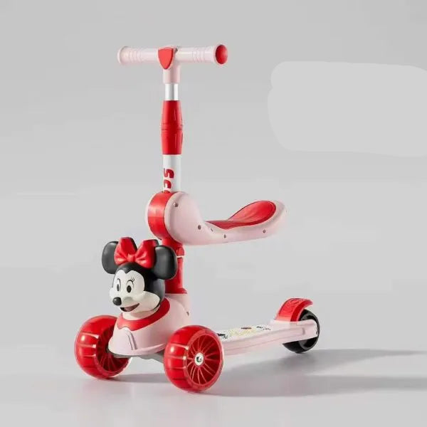 2-in-1 Kids' Kick Scooter with Foldable Seat – Adjustable 3-Wheel Ride-On Toy for Toddlers