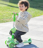 2-in-1 Kids' Kick Scooter with Foldable Seat – Adjustable 3-Wheel Ride-On Toy for Toddlers